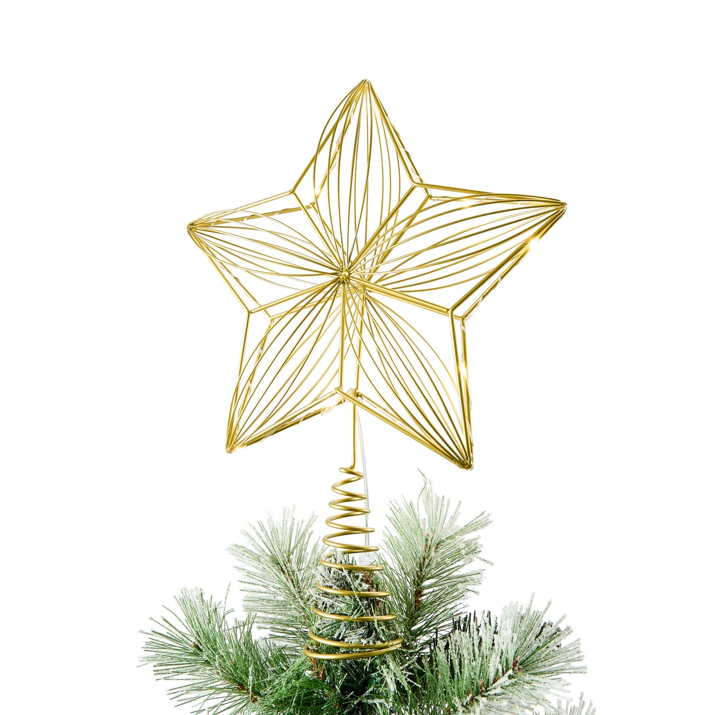 Anko Battery Operated LED Light Up Wire Star Tree Topper 2 of 5