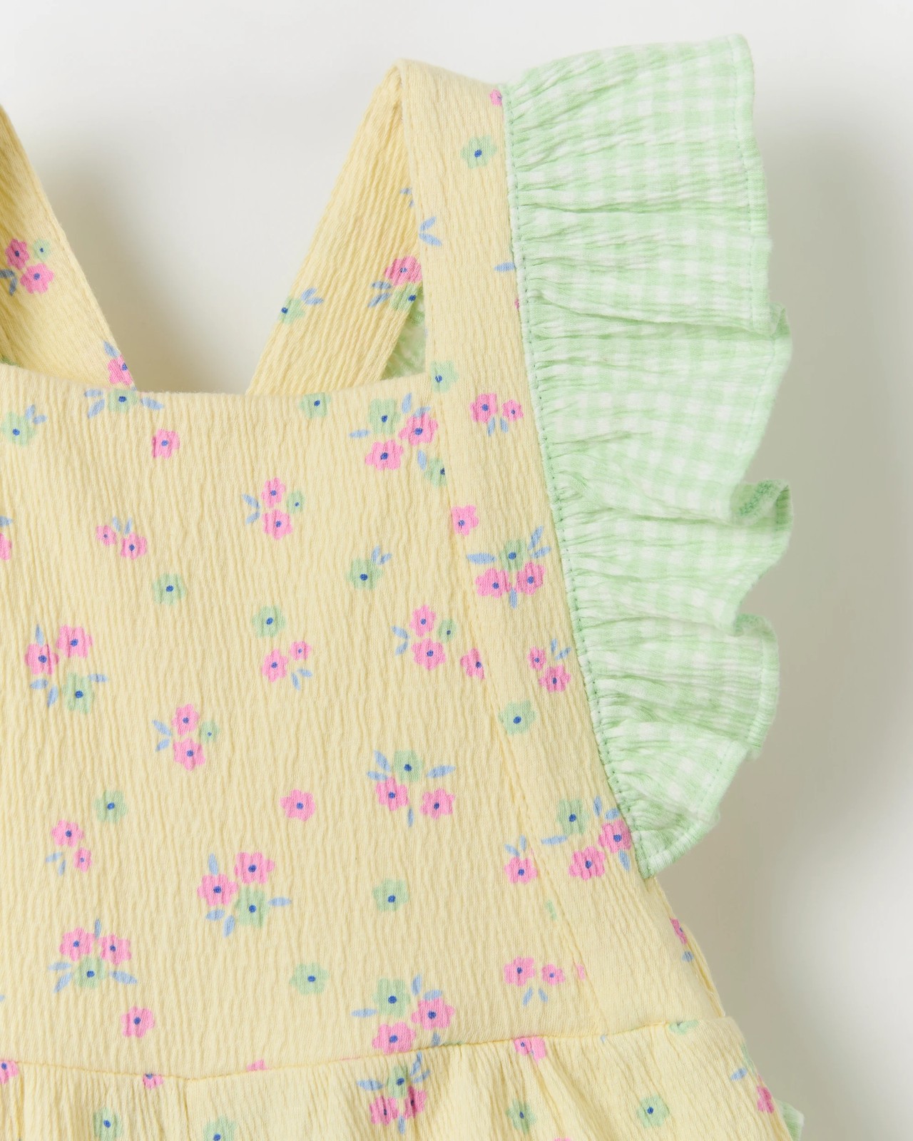Baby Organic Cotton Rich Knit Sunsuit - Floral Sunlight Yellow 5 of 6
