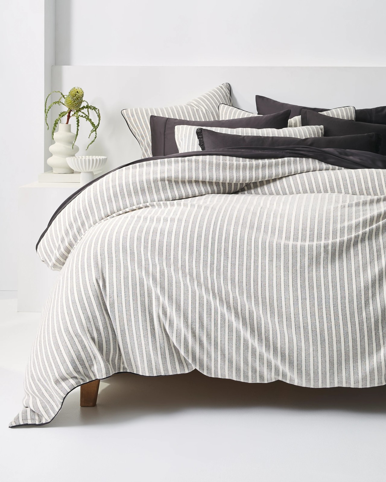 Ryan Textured Stripe Cotton Quilt Cover Set 2 of 6