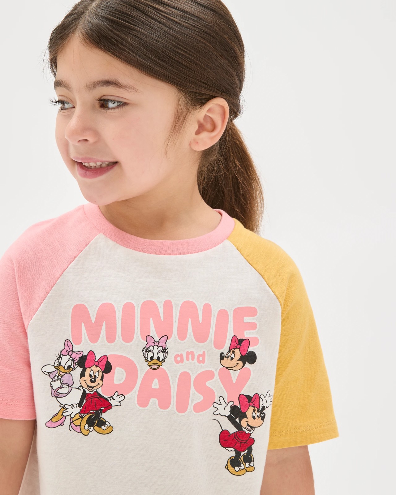 Disney Organic Cotton Younger Girls Elevated Raglan Knit Pyjama Set - Minnie Mouse Multi 4 of 5