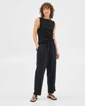 Straight Slub Pants