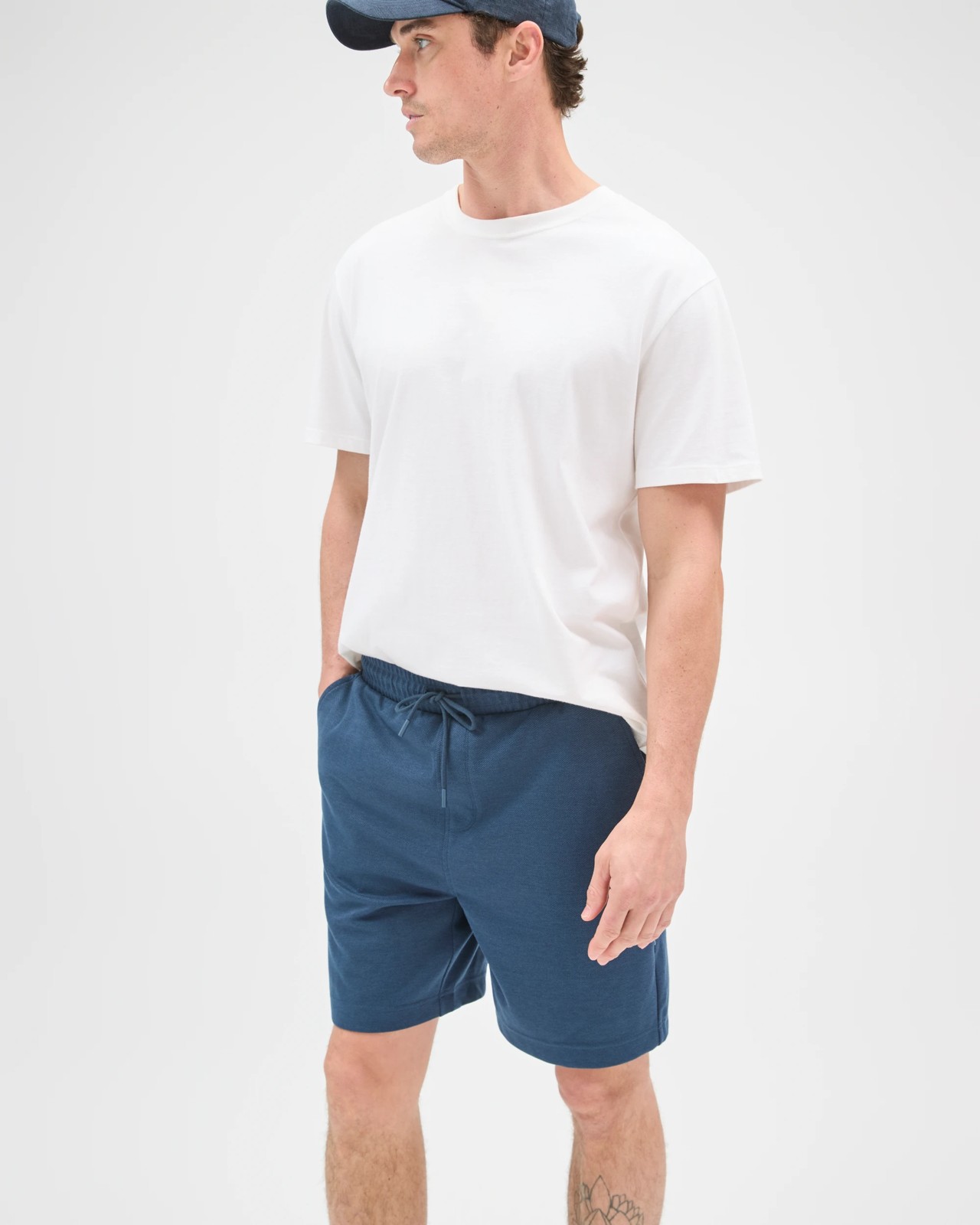 Textured Fleece Shorts - Dark Blue 4 of 6