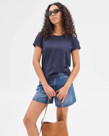 Cotton/Modal Relaxed Crew T-Shirt