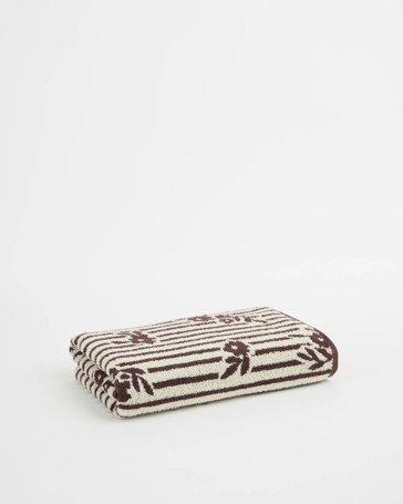 Jasmine Floral Stripe Australian Cotton Bath Towel