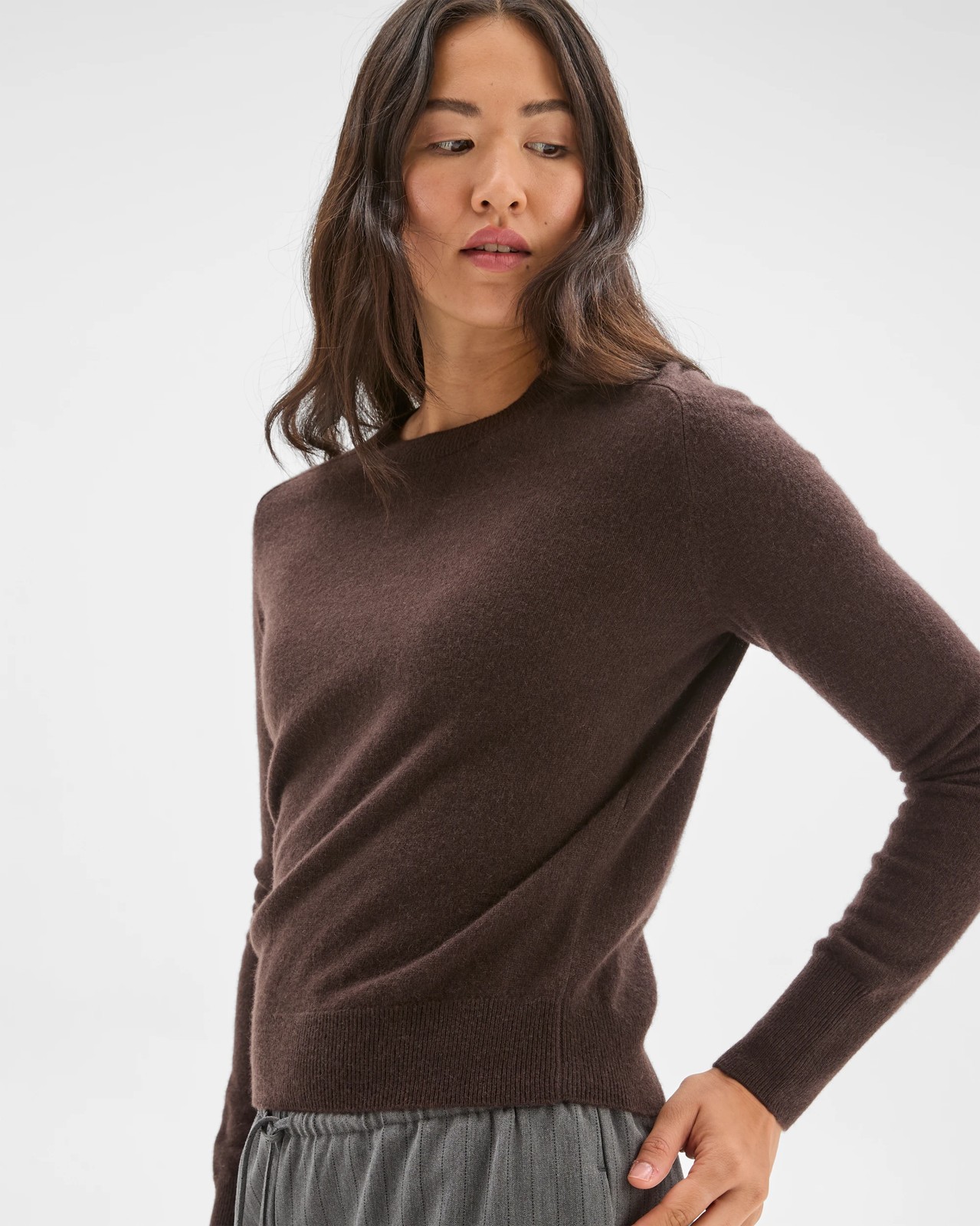 Preview Cashmere Crew Neck Jumper - Coffee Bean Marle 3 of 5