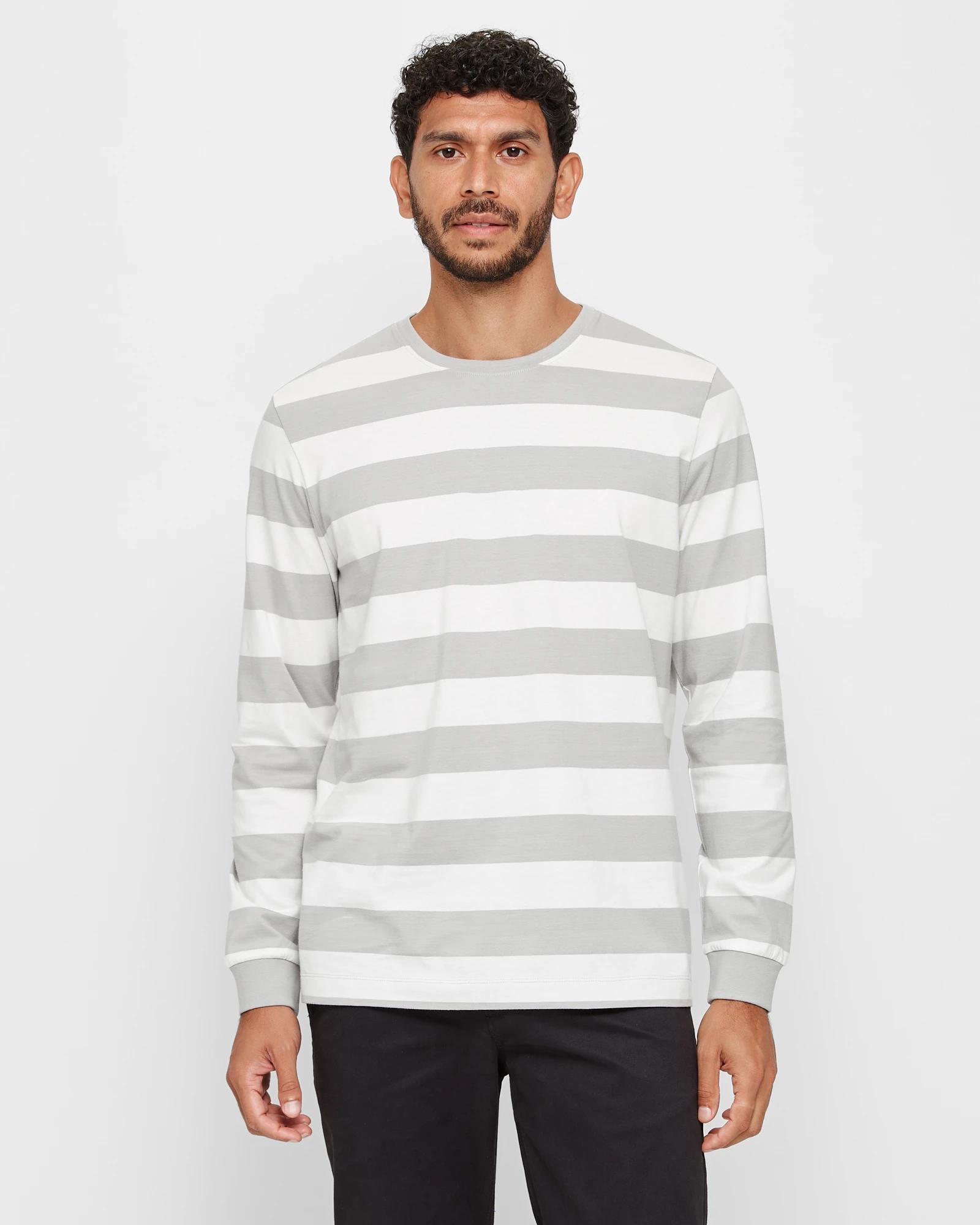 【WHO.A.U】Steve Stripe Long Sleeve T-shirt Steve Stripe Long Sleeve T-shirt - 후아유닷컴