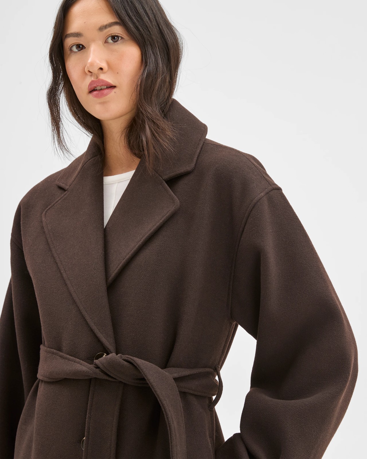 Preview Wrap Belted Coat - Truffle 4 of 6