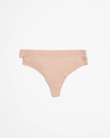 2 Pack Bonded No Show G-String Briefs