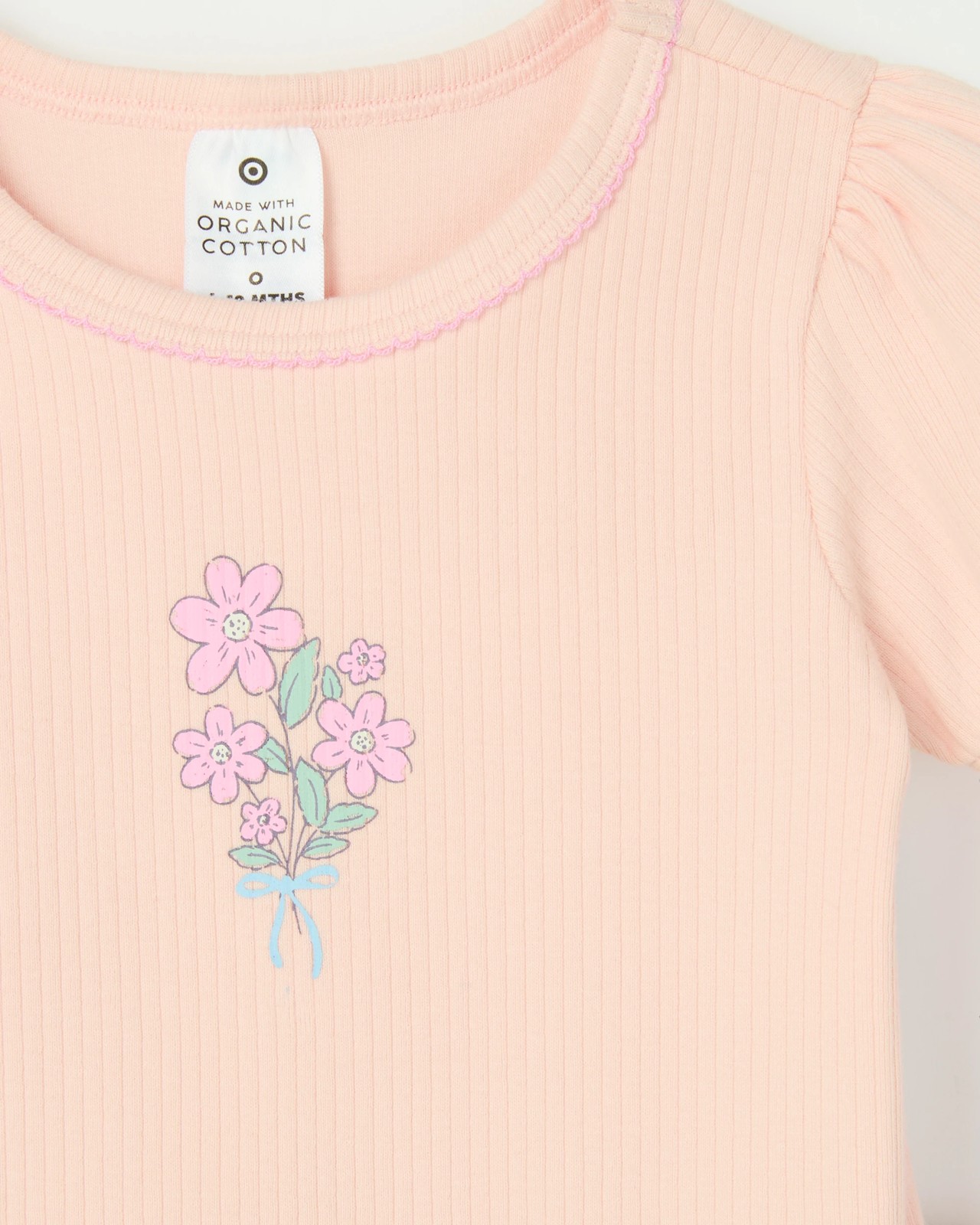 Baby Organic Cotton Short Sleeve Bodysuit & Leggings 2 Piece Set - Floral Pink 5 of 6