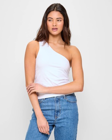 Double Layer One Shoulder Tank Top - Lily Loves