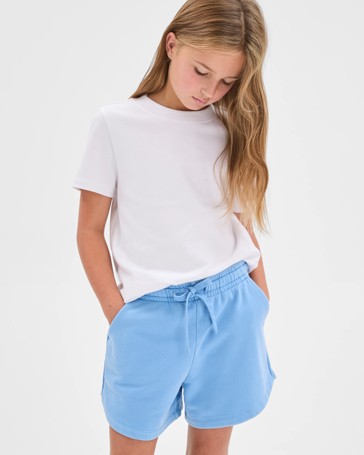 Australian Cotton Blend Curved Hem Fleece Shorts