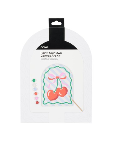 Anko Paint Your Own Canvas Art Kit- Cherry