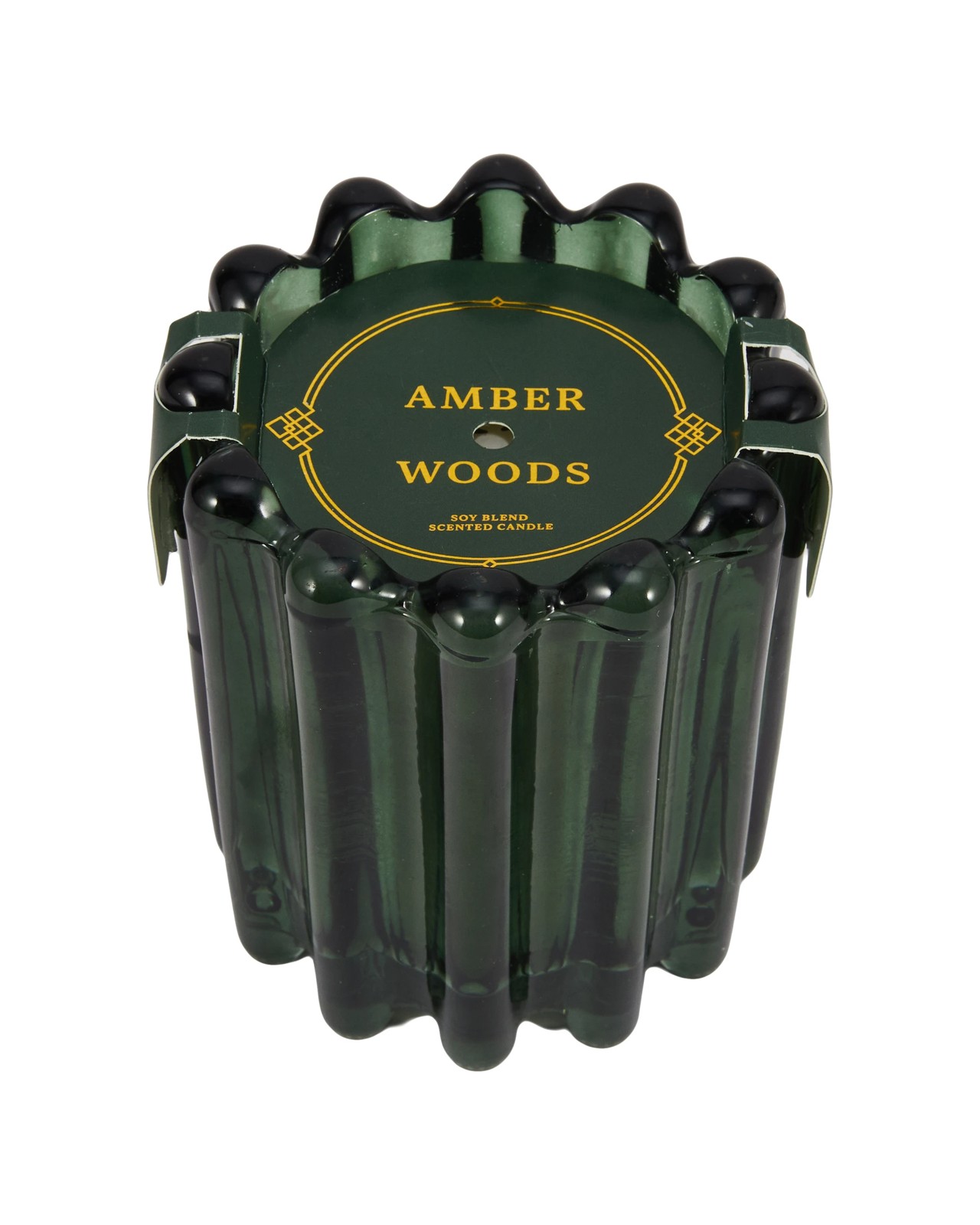 Anko Amber Woods Ribbed Glass Candle 4 of 5