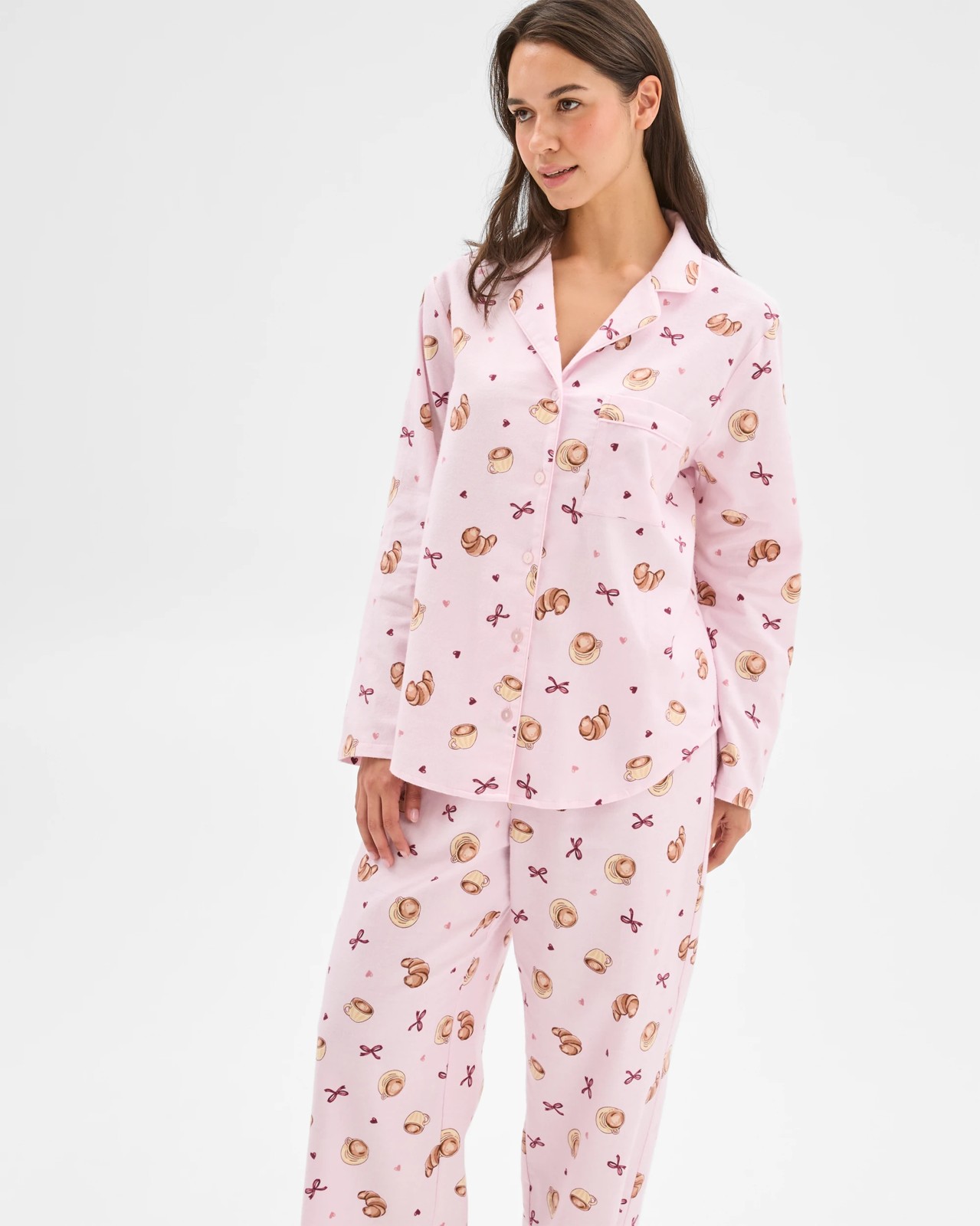 Australian Cotton Flannelette Pyjama Set - Croissant 4 of 6