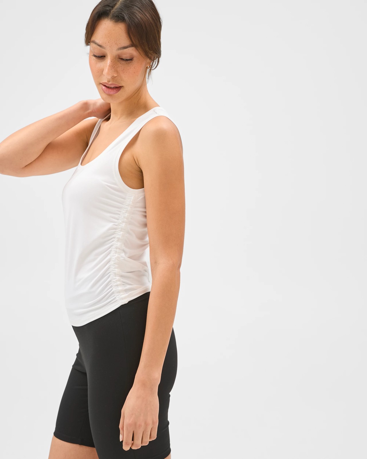 Active Studio Luxe Ruched Tank Top - White 4 of 6