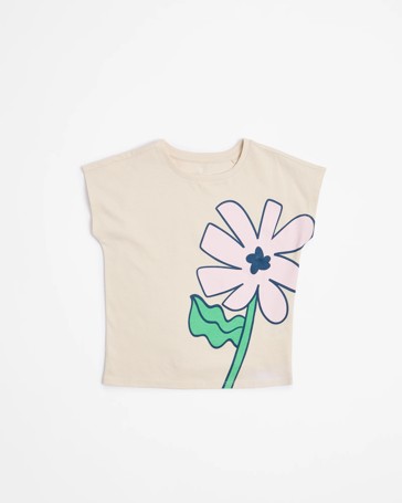 Organic Cotton Drop Shoulder Print T-shirt