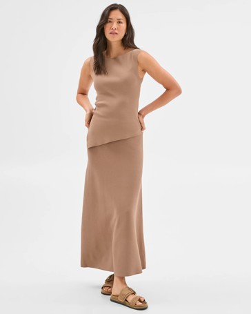 Crepe Knit Midi Skirt - Preview