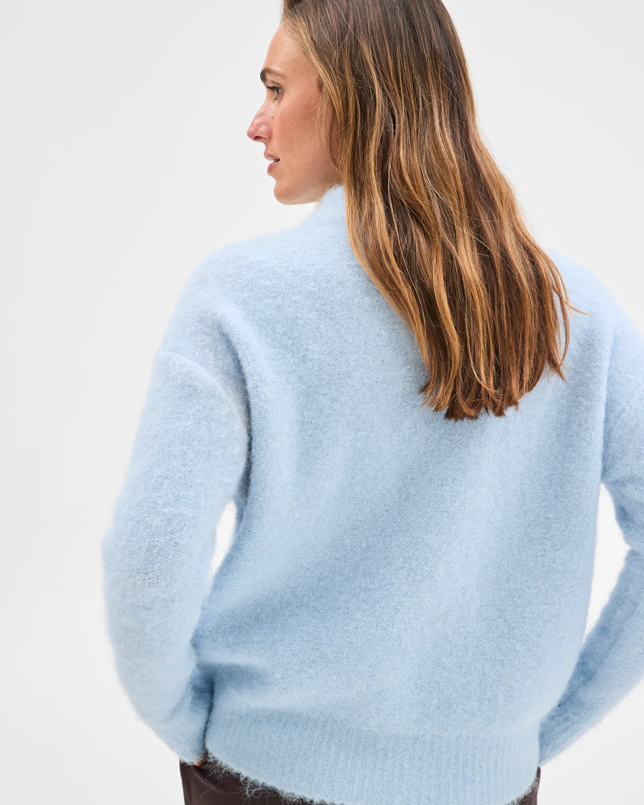 Preview Plush Mock Neck Jumper - Blue Mist 6 of 6