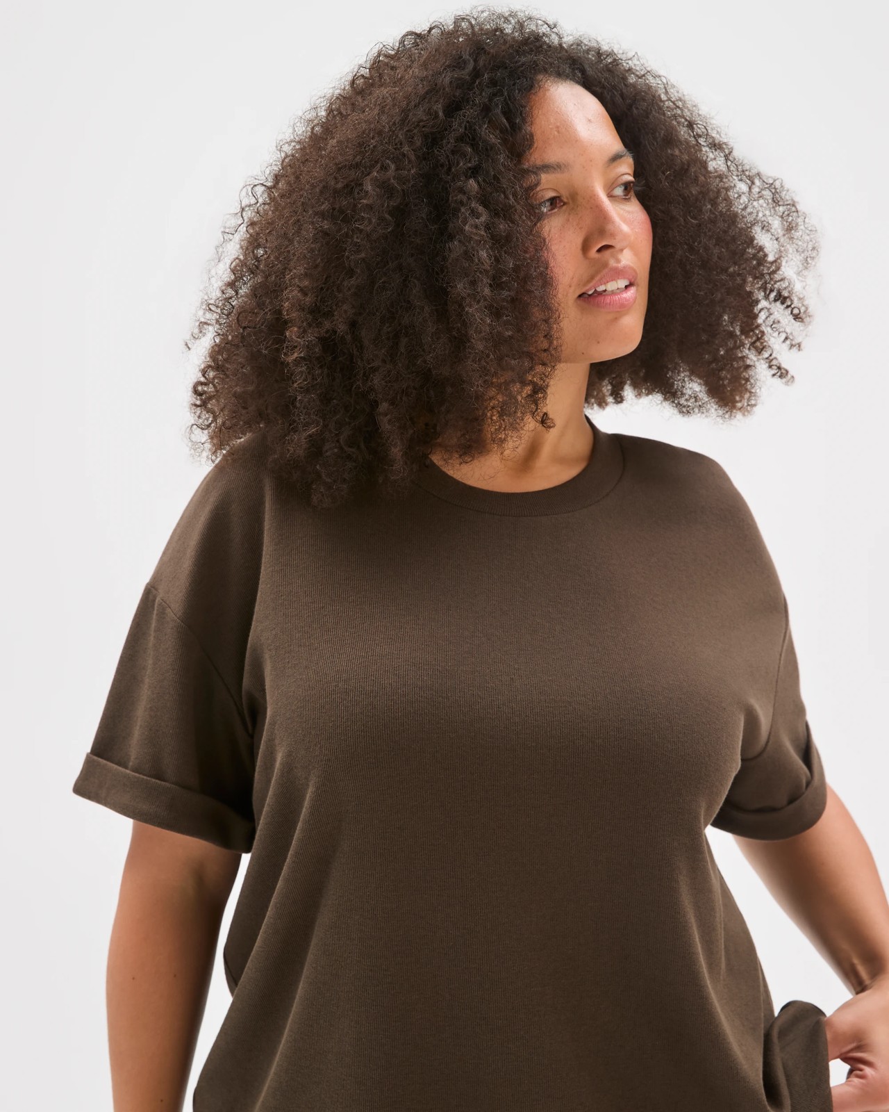 Plus Size Turnback Cuff Boxy T-Shirt 3 of 5