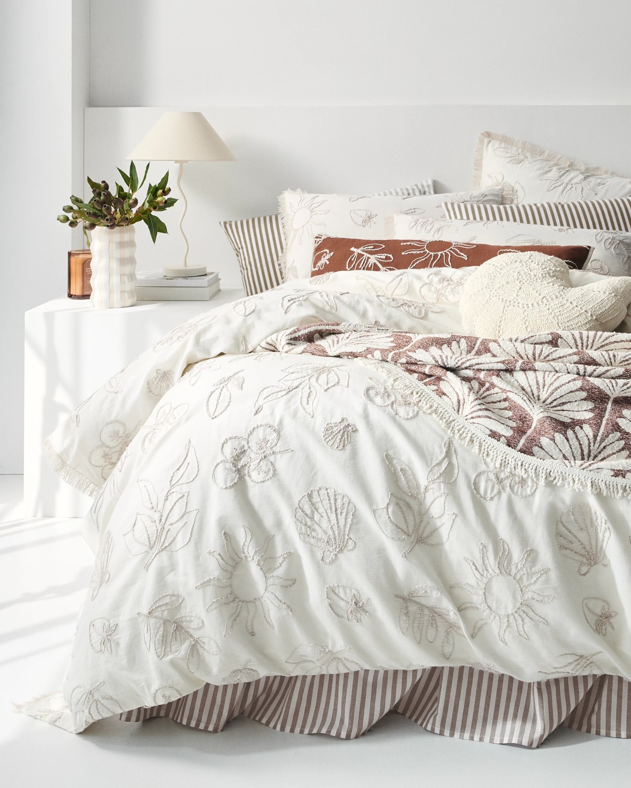 Lunar Embroidered Cotton Quilt Cover Set 2 of 6
