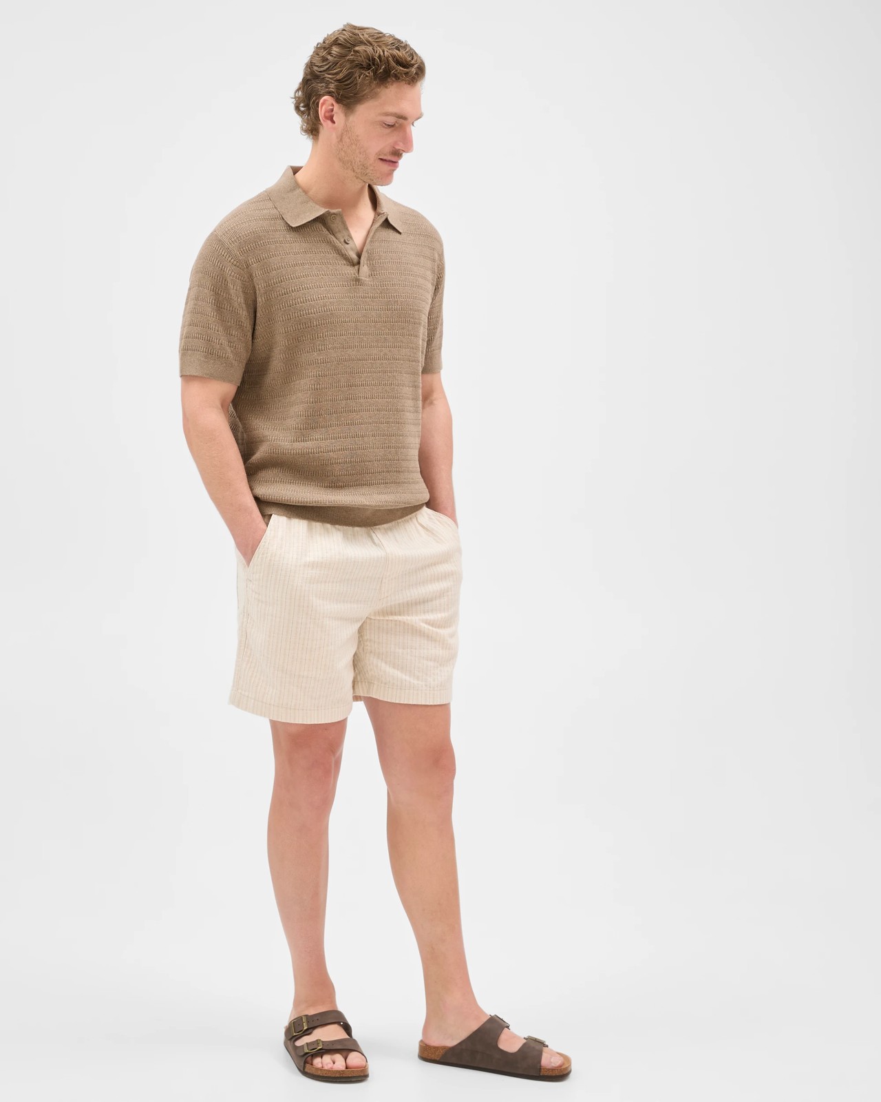 Australian Cotton Blend Textured Shorts 3 of 5