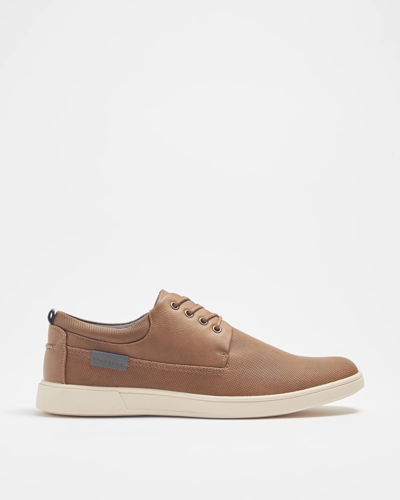 Mens Textured Lace Up Shoes - Kurt - Tan