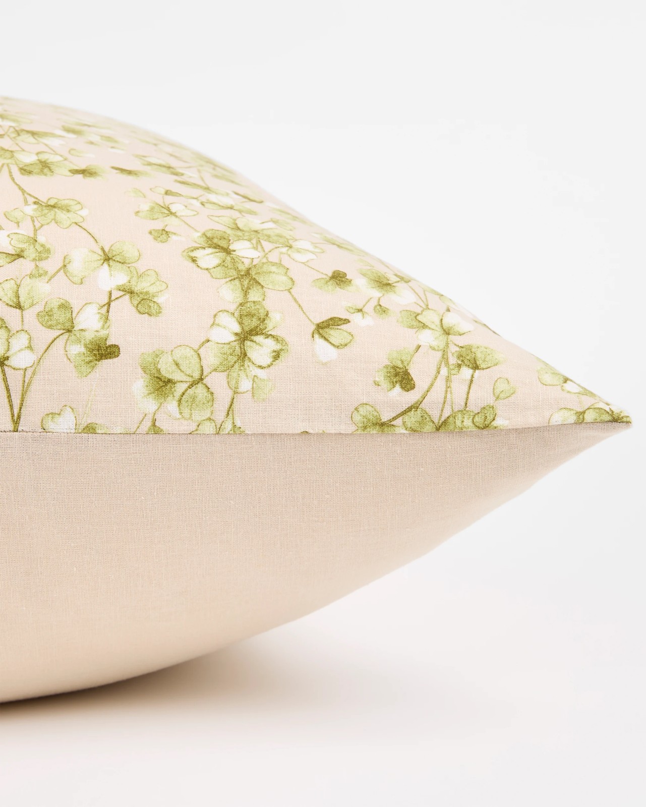 Cleo Clover Linen/Cotton European Pillowcase - Pebble 2 of 3