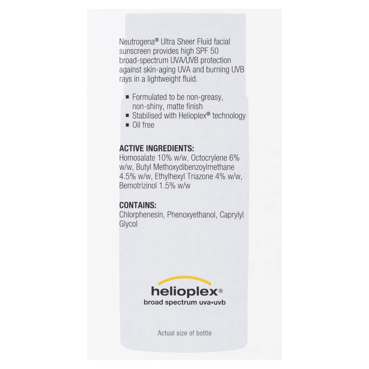 Neutrogena Ultra Sheer Fluid SPF50 Facial Sunscreen 40ml 3 of 6