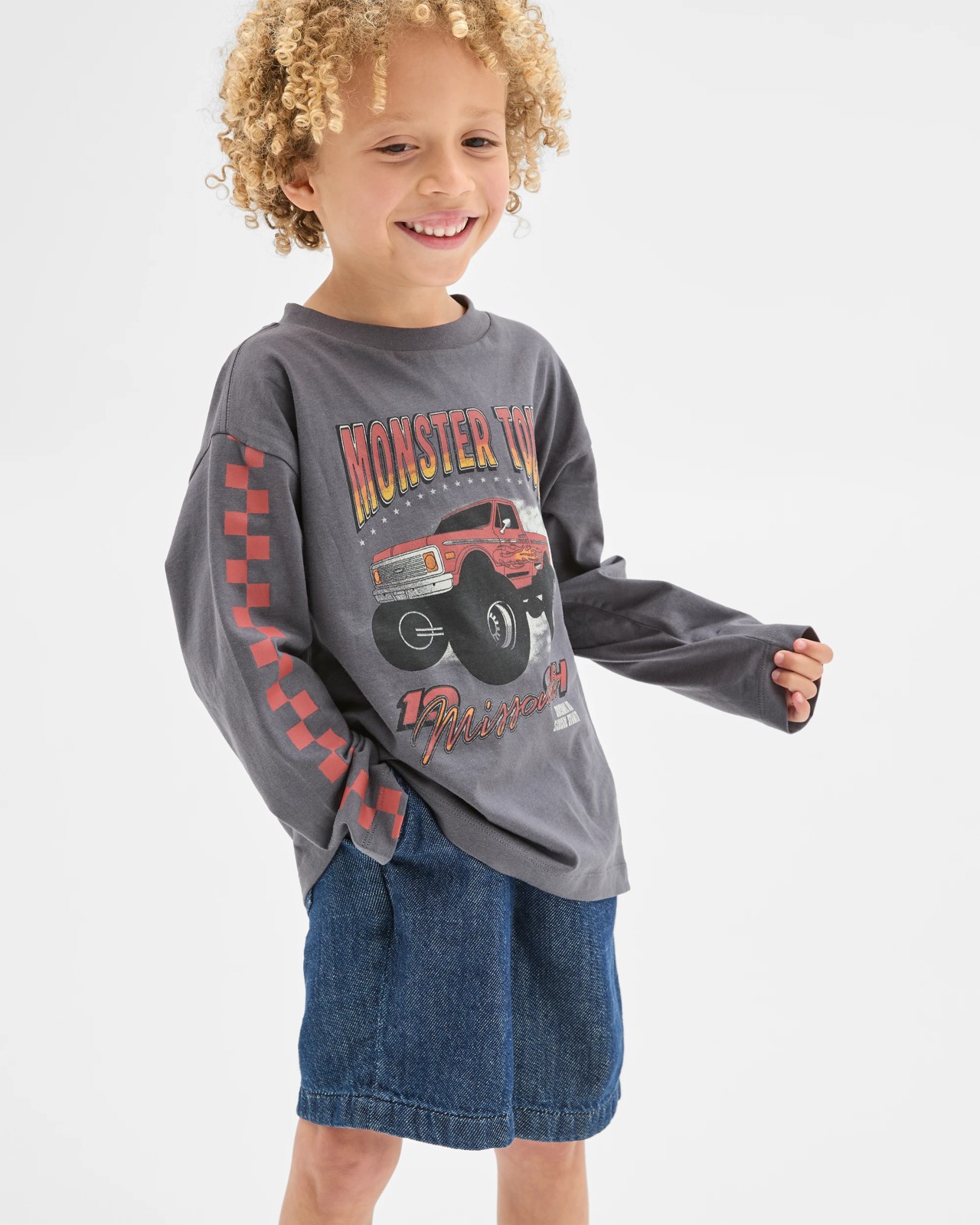 Australian Cotton Long Sleeve T-Shirt - Charcoal 2 of 5