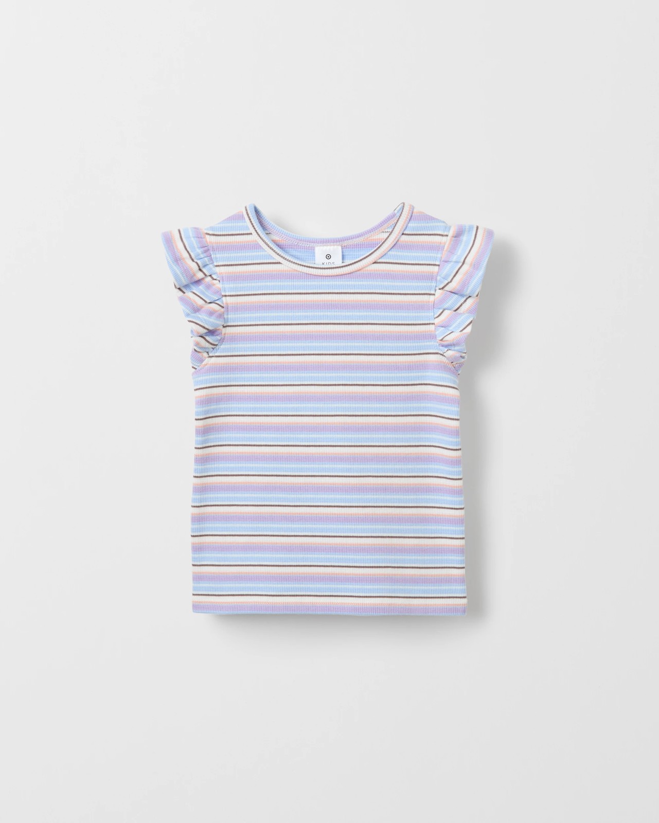 Australian Cotton Ruffle Sleeve Rib Tank Top - Blue 5 of 6