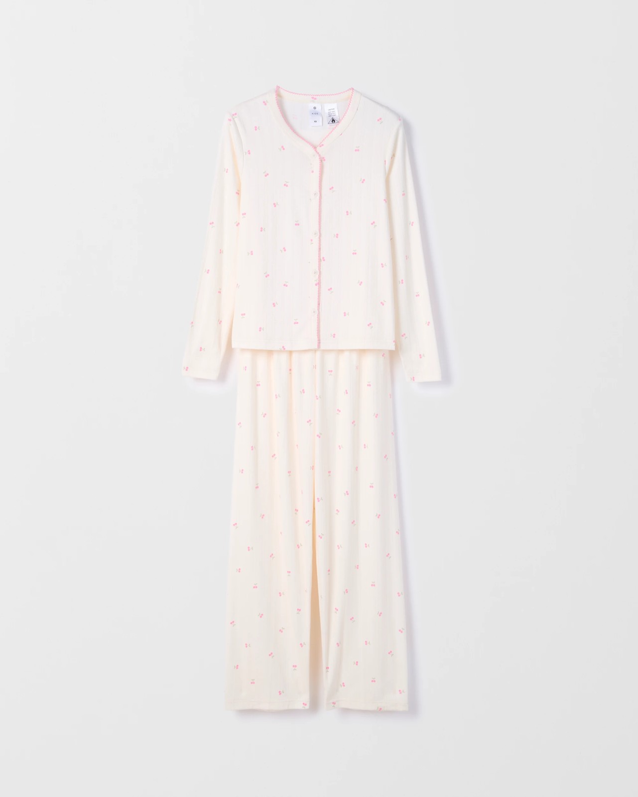 Older Girls Cosy Pointelle Cardi Knit Pyjama Set 3 of 3