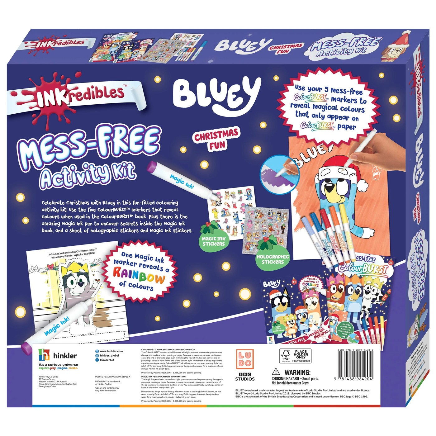 INKredibles Bluey Mess-Free Christmas Activity Kit - Book 2 of 5