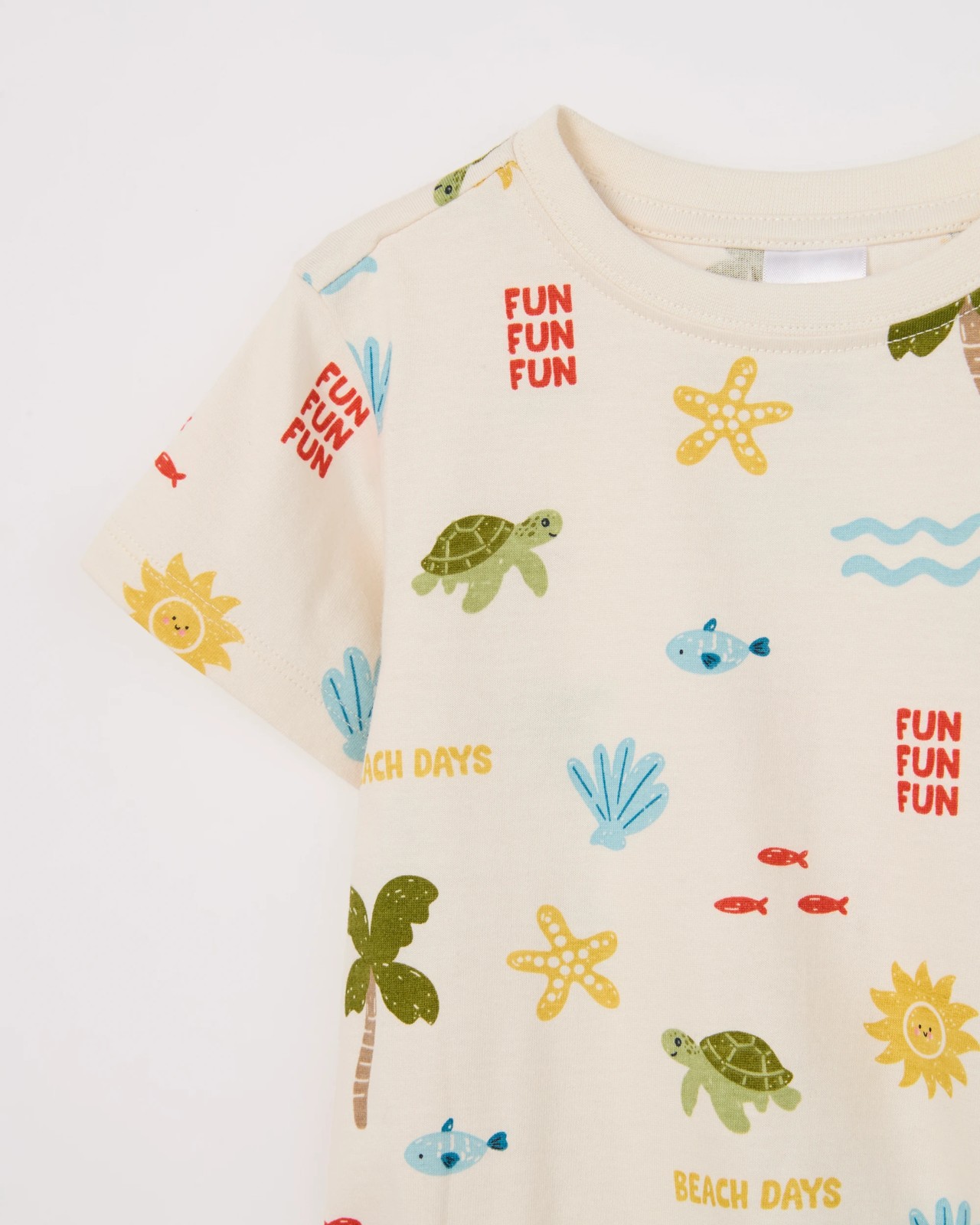 Baby Organic Cotton Short Sleeve Bubble Bodysuit - Beach Days Cream 5 of 5