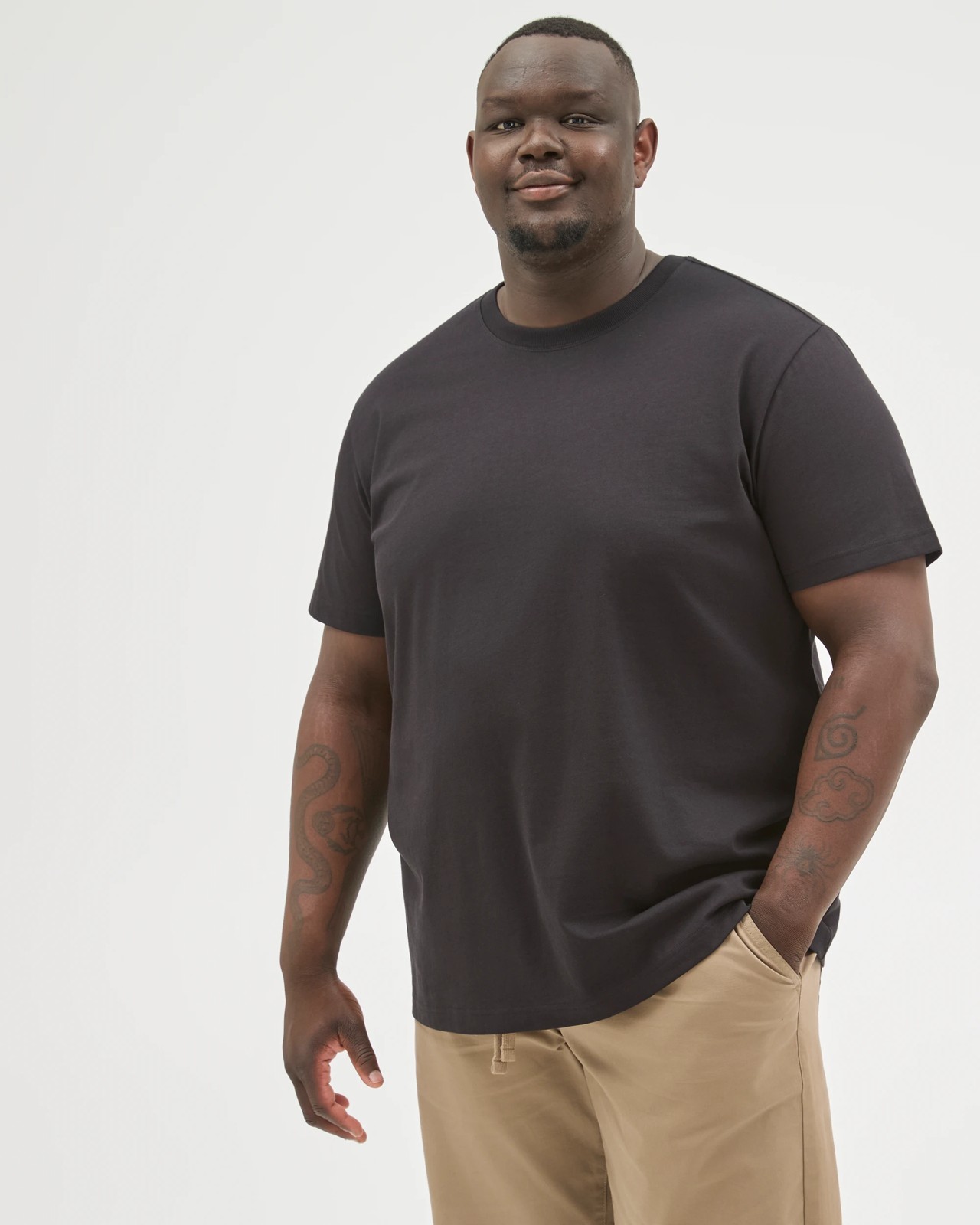 Plus Size Australian Cotton Heavyweight Relaxed T-Shirt - Black 2 of 6