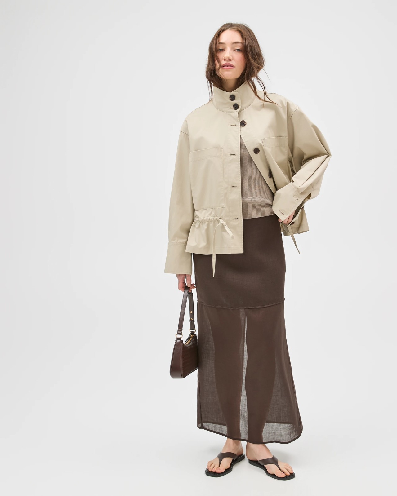 Lily Loves Sheer Midi Skirt - Truffle 3 of 6