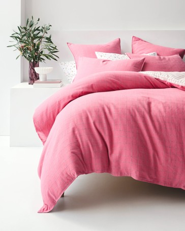 Ayla Check Linen/Cotton Quilt Cover Set