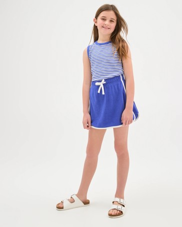 Australian Cotton Dolphin Hem Short Length Knit Terry Skort