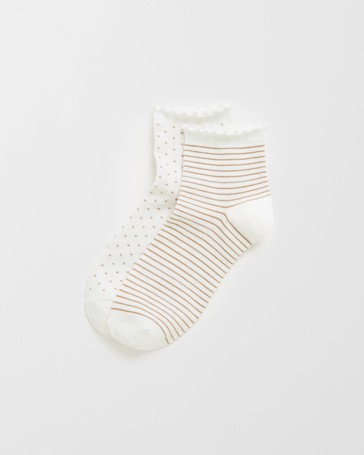 2 Pack Fashion Quarter Crew Socks