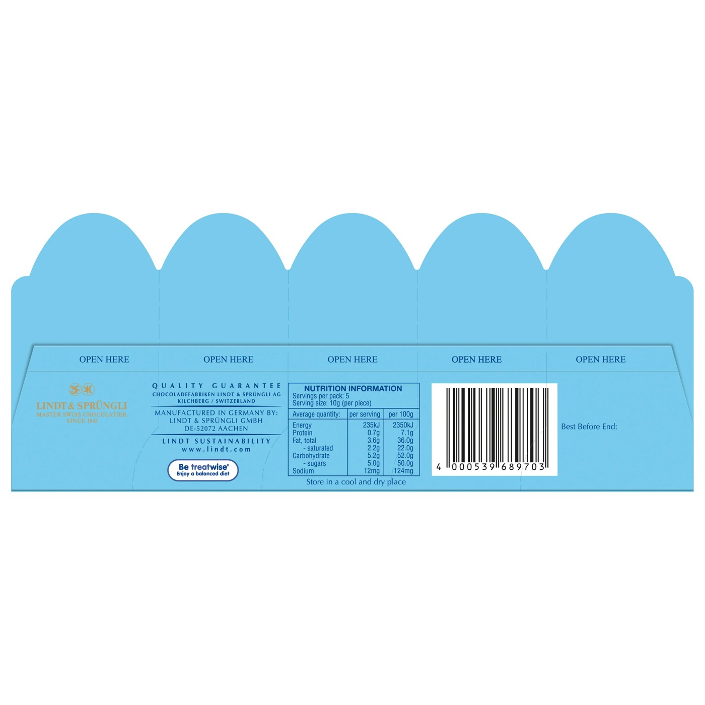 Lindt 5 Pack Mini Milk Chocolate Gold Bunnies 50g 2 of 5