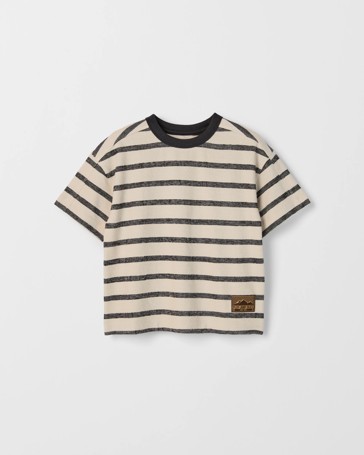 Crepe Knit Stripe Oversized T-Shirt