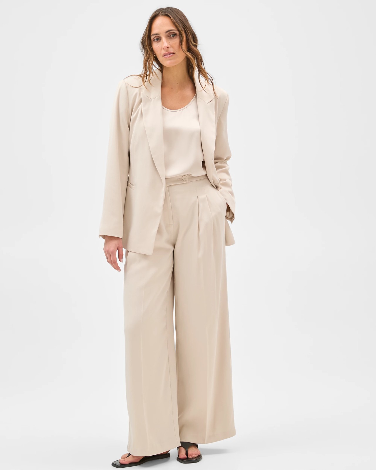 Preview Erica Tailored Wide Leg Satin Pants 2 of 5