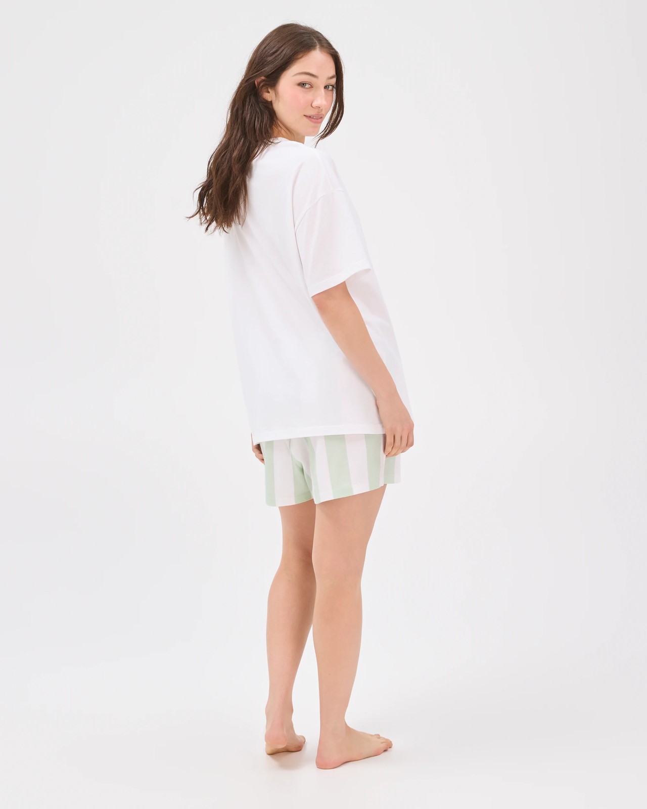 Lily Loves Australian Cotton Boyfriend Jersey Sleep T-Shirt - White Matcha 6 of 6
