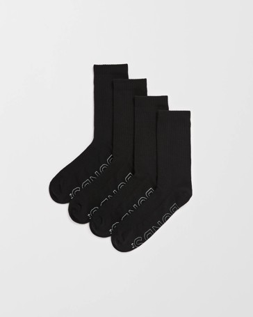 Mens Logo Lightweight Crew Socks 4 Pack - Bonds