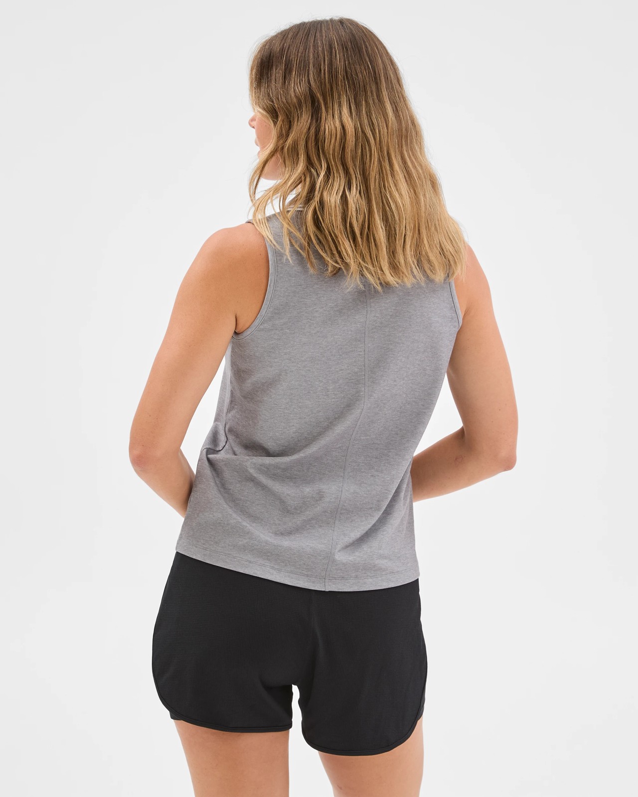 Active Polo Tank Top - Silver Marle/White 6 of 6