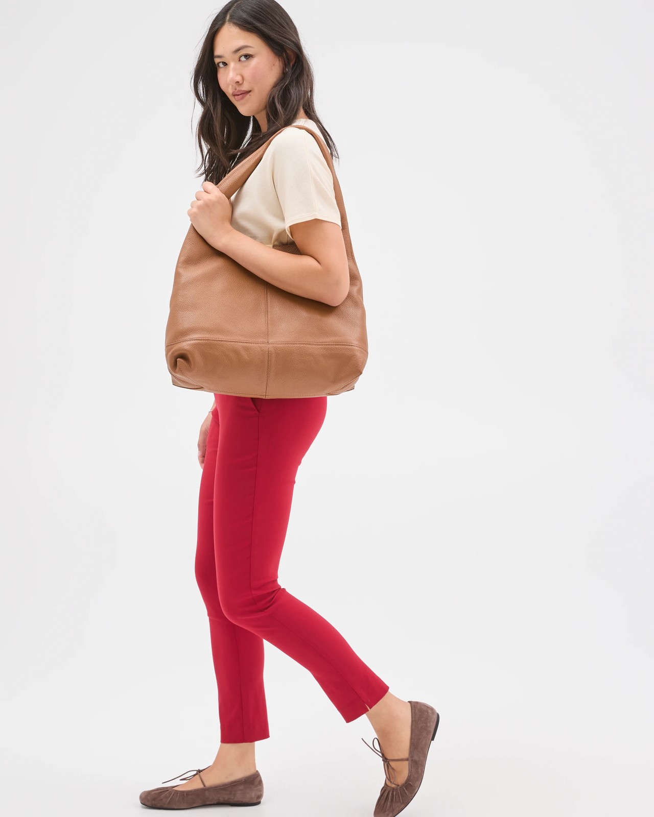 Preview Carrie Bengaline Skinny Ankle Length Pants - Scarlet Red 4 of 5