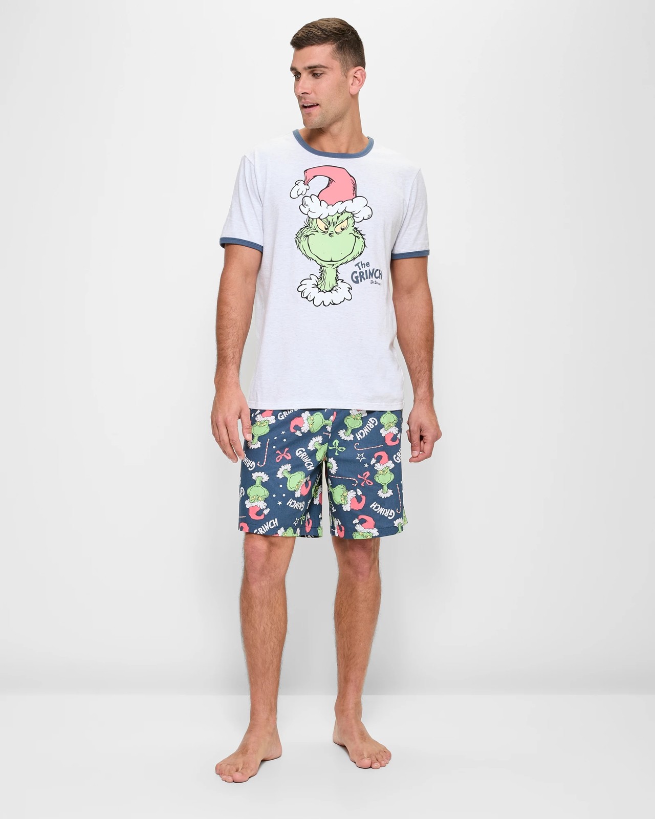 Family Matching The Grinch Christmas Mens Cotton Pyjama Set Target Australia