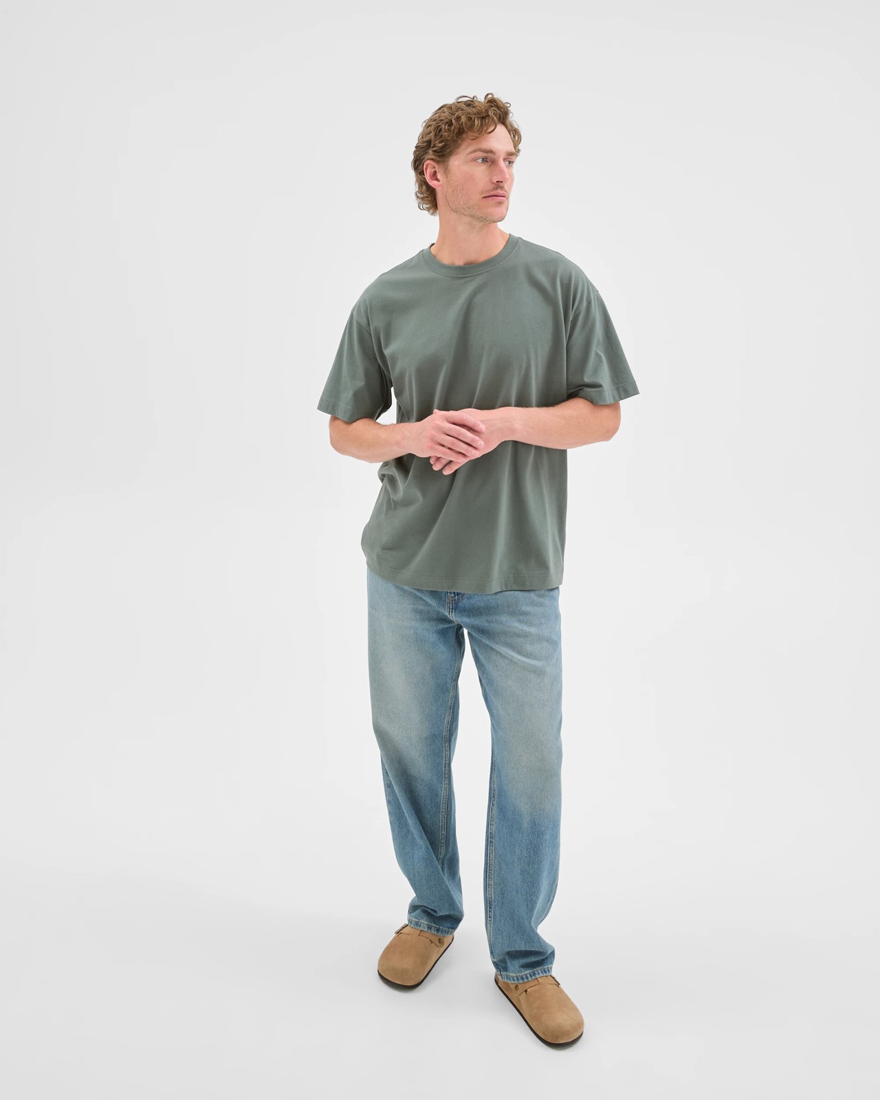 Australian Cotton Relaxed T-Shirt - Balsam Green 2 of 5