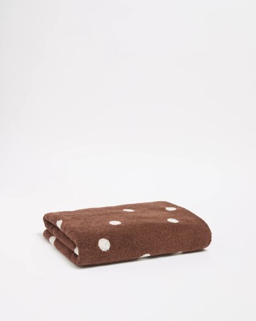 Senna Australian Cotton Polka Dot Bath Towel - Tiramisu