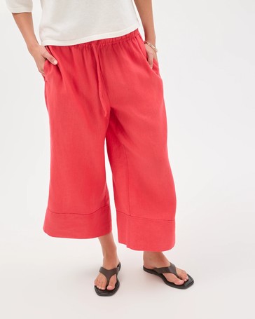European Linen Cropped Pants