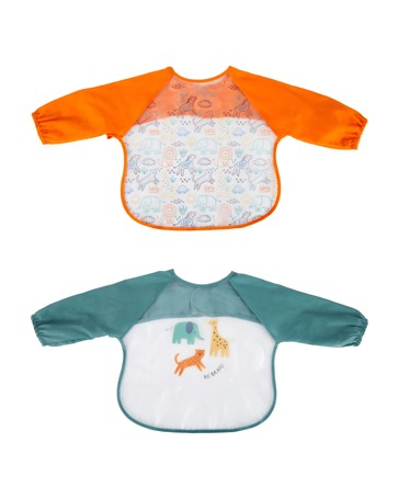 Anko 2 Pack Sleeved Bibs - Jungle